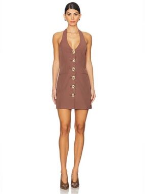 The Wolf Gang Irida Vest Dress Chocolate NWT